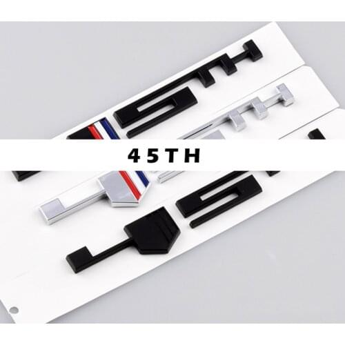 45TH Letters Emblem Tricolor Strips Anniversary Badge for Chevrolet Silverado Colorado Tahoe Yukon Car Styling Nameplate Sticker