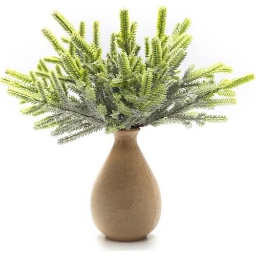 6Pcs/lot Pine Needle Leaf Artificial Flowers for Wedding Home Decoration DIY Handcraft Wreath Gift Scrapbooking Fake Flowers