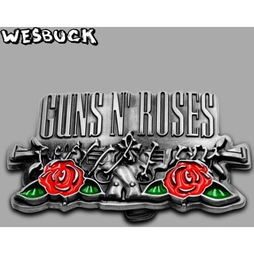 WesBuck Brand classic hard rock band Guns N 'Roses Buckle for zinc alloy metal vintage belt buckle With PU Belt
