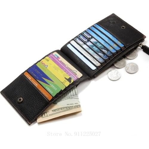Xiaomi RFID Anti-theft Buckle Purse Leather Multi-card Coin Purse Casual Fashion Zipper Wallet Large Capacity Card Holder