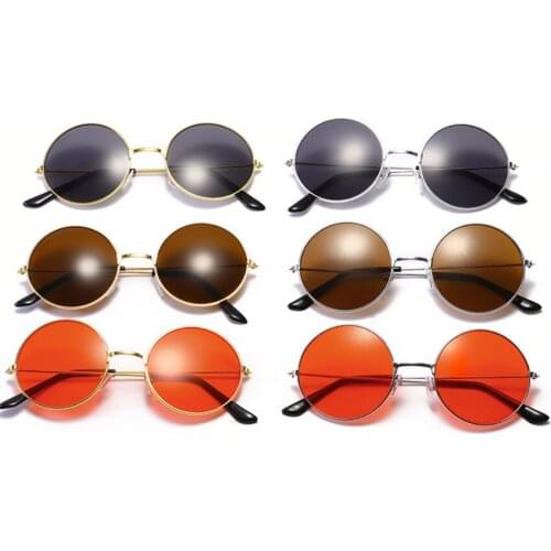 Retro Round Girl Fishing Hiking Sunglasses Women Valentines Day Gift Brand Shades Metal Color Men Fashion Wholesale Glasses
