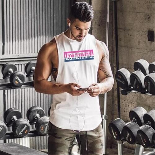 Mens running vest Gym bodybuilding clothing fitness men undershirt solid Training stringer tank top men sport Sleeveless tshirt