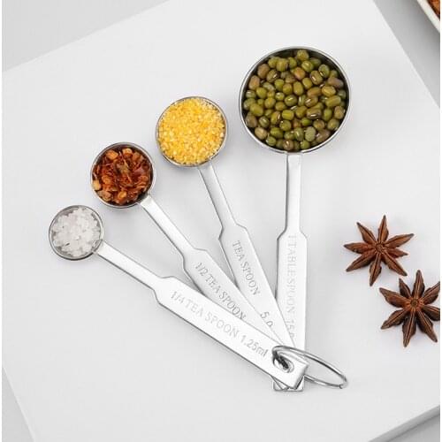 4pcs Stainless Steel Measuring Spoon Set Measuring Teaspoon Kitchen Measuring In Gram Tools Baking Accessories Kitchen Gadgets