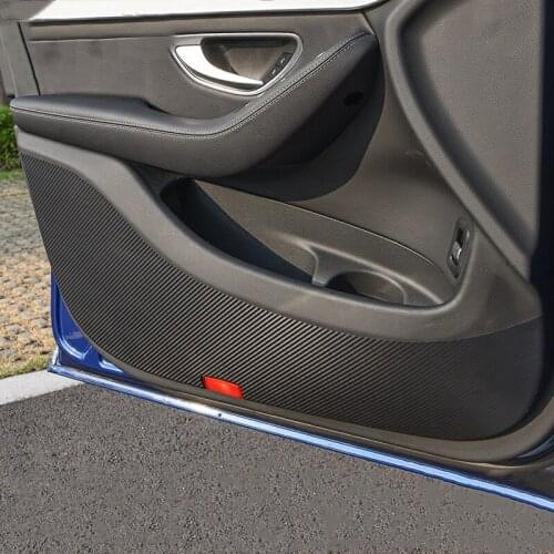 Carbon Fiber Car Door Anti-Kick Pritective Pad Decoration Sticker Trim For Mercedes Benz GLC X253 260 2016-18 Anti-Dirty Decals