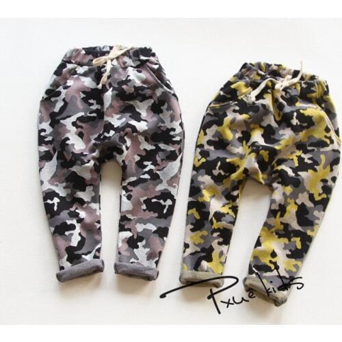 New Fashion Childrens Clothing 2017 Kids Boy Gilrs Camouflage Long PP Harem Pants Childrens Sport Camo Cargo Trousers Jchao