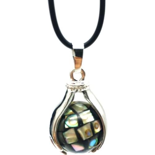 Natural New Zealand abalone shell necklace pendant for women metal palm pendant jewelry gift