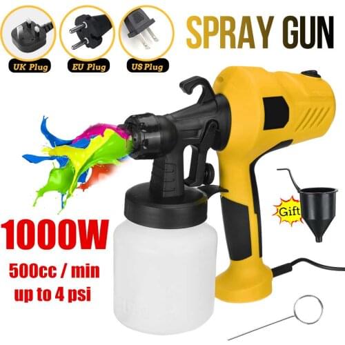 Spray Gun 800ML 1000W High Power Home Electric Paint Sprayer 3 Nozzle Easy Spraying and Clean Perfect for Beginner EU US UK Plug
