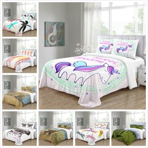 3D Custom Duvet Cover Comforter Quilt Blanket Case Queen King Cartoon Unicorn Crown Bedding 140x200 200x200 for Baby Kids