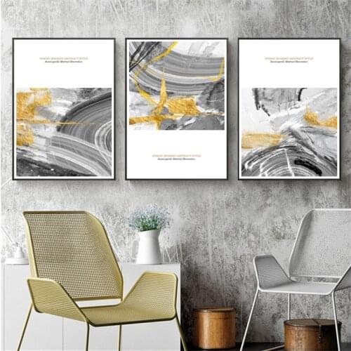 Modern Abstract Canvas Poster Golden Black Wall Art Painting Nordic Posters and Prints Wall Pictures for Living room Home Decor