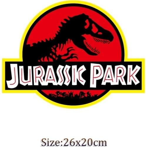 Heat Transfer Movie Jurassic Park Jeans Jacket Backpack Cowboy Apparel Iron On Patches For Clothing Stickers For Clothes Decor