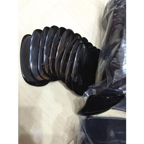 25pcs Thicken Traditional Acupuncture Massage Tool Guasha board 100% Buffalo Horn Scrapping gua sha plate therapy high quality
