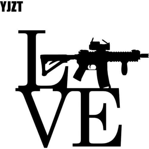 YJZT 14*12.3CM Coolest Gun Car Sticker Black/Silver Bumper Window Vinyl Decoration C12-0228YJZT 14*12.3CM Coolest Gun Car Sticke