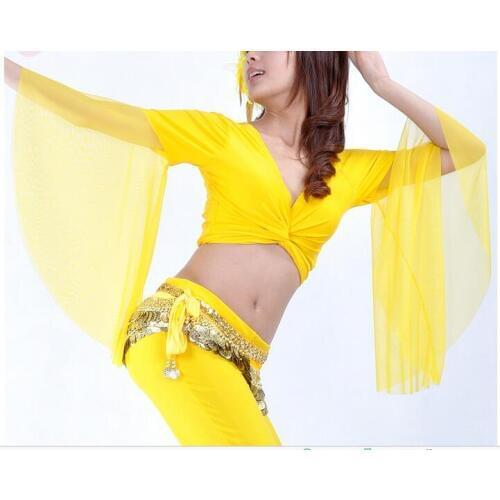 Vogue Irregular Sexy Belly dance chiffon top for women New gypsy costume performance wear