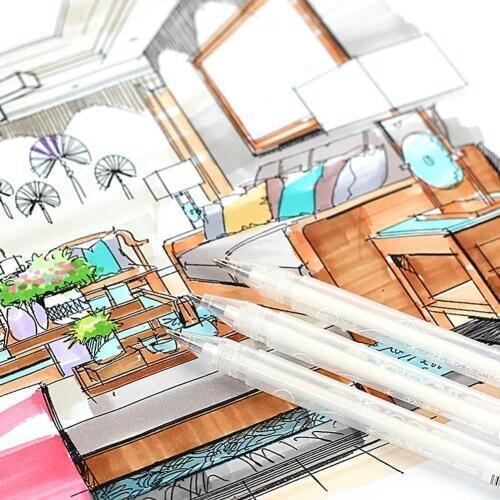 DIY Colorful Highlight Pen Student Comic Design Hook Liner Stationery Sketch Supplies Drawing Markers Pen 1pcs Art Art Graf K4E8