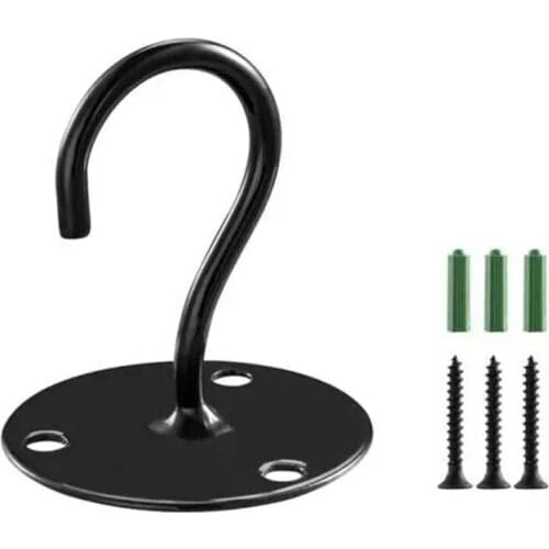 2PCS/4PCS Ceiling Hooks Wall Mounted Hangers For Hanging Bird Feeders Flower Pots Lights Wind Chimes Black Three-hole Grapple