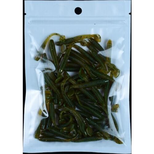 50pc/wholesale4.5cm/0.6g Soft rubber bait Fishing Rocker soft carp fishing Artificial fishing soft bait t tail Salt fishing gear