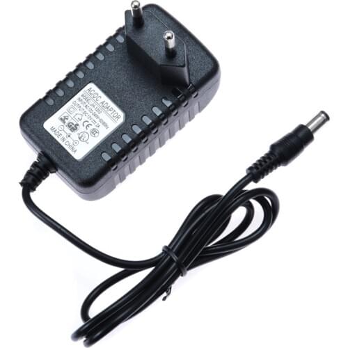 AC 100V-240V Converter Adapter DC 12V 2A Power Supply EUPlug DC 5.5mm x 2.1mm for Camera Video MP4 Audio