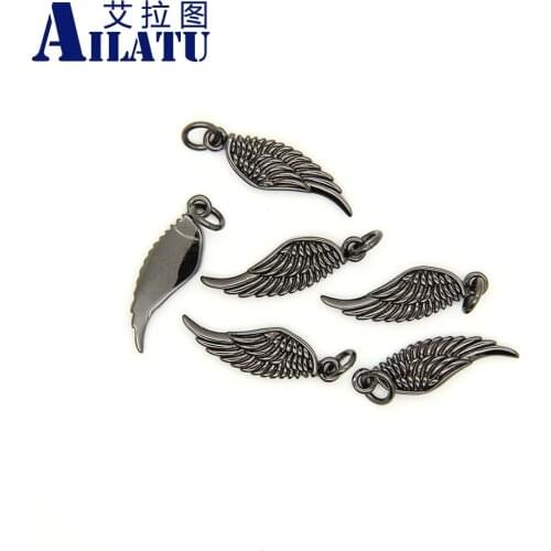 Ailatu Take Flight Free Wings Heart Charm For Bracelet & Necklace Jewelry Accessories Exquisite Workmanship