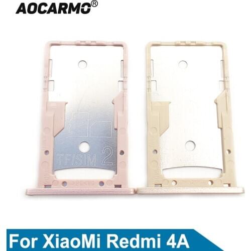 Aocarmo Metal Plastic Nano Sim Card Tray MicroSD Slot Holder Replacement Part For XiaoMi Redmi 4A