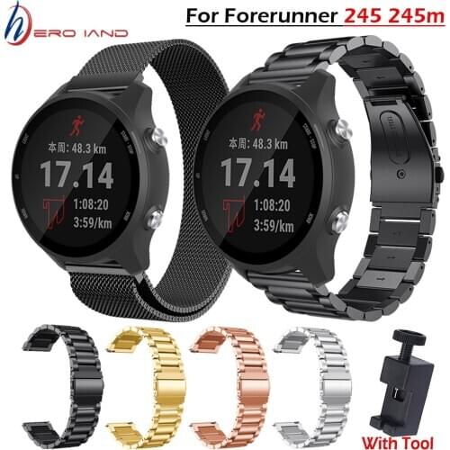 Stainless Steel Strap for Garmin Forerunner 245 245M 645/Vivoactive 3 Music/Vivomove HR Bracelet Smart Watch Wristband Correa
