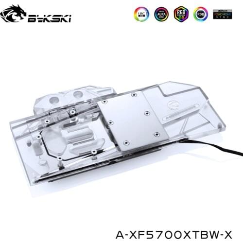 Bykski Water Cooling Block For XFX RX5700XT THICC III ULTRA 8G BOOST,VGA Cooler Support AURA Motherboard,A-XF5700XTBW-X