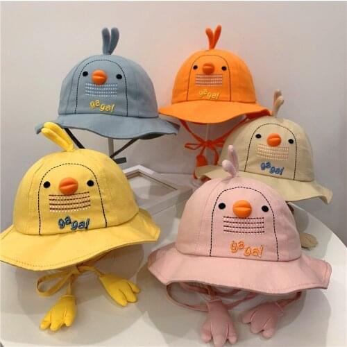 Childrens hat sunscreen sun hat spring and autumn fashion cute baby fisherman hat hat boy girl summer sun hat duck