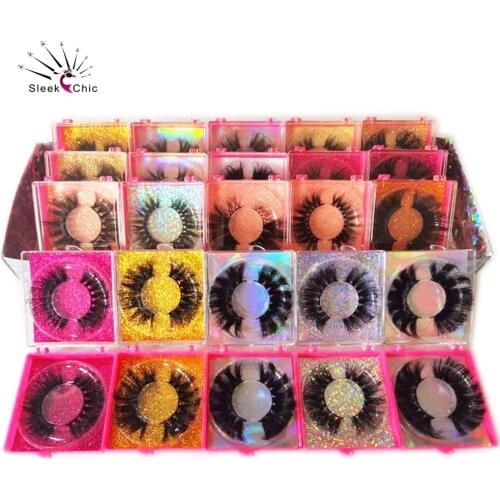 False Lashes Extension Long Full Strip Mink Eyelashes Wholesale Soft Fluffy Fake Lashes Boxes Case 3D 25mm Thick Lashes Vendors