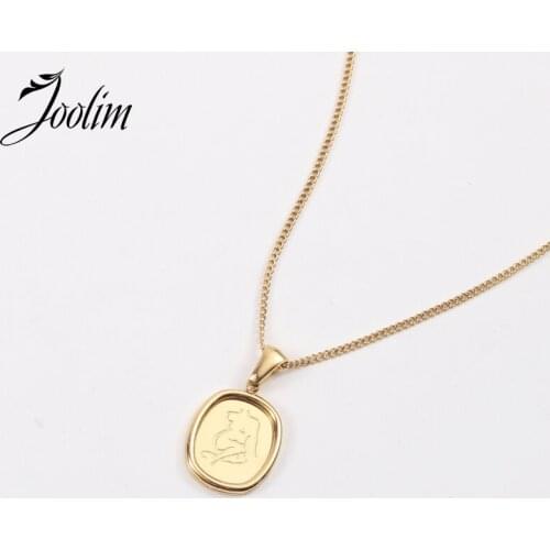 Joolim Jewelry PVD Gold Finish Ins Style Collarbone Chain Necklace Stylish Stainless Steel Necklace