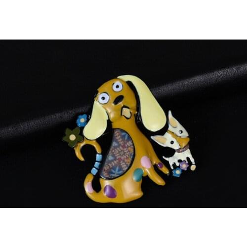 Creative Dog Brooch Lady Hat Collar Pin Mens Jackets Backpack Badge High Quality Enamel Cartoon Animal Fashion Pins Brooches