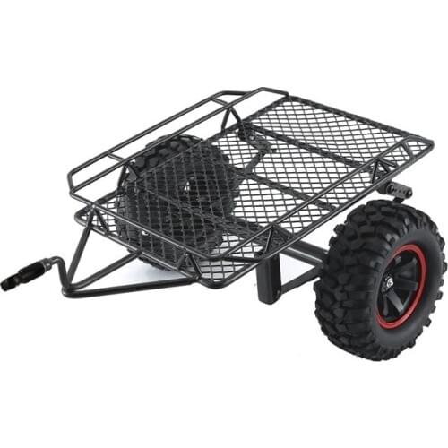 Metal Trailer Car Cargo Carrier for 1/10 RC Rock Crawler Traxxas TRX4 Axial SCX10 RC4WD D90 CC01 Redcat