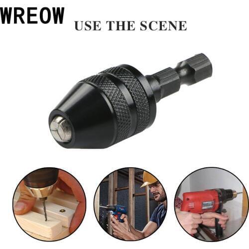 WREOW 0.3/3.6mm Multifunction Drill Bit chuck Keyless Quick Change Carbon Steel Drill Bit Chuck Hex Shank For Electric Grinders