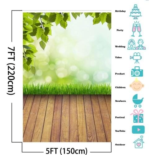 Mocsicka Wood Floor Backdrop for Photography Spring Scenery Photo Background Newborn Baby Art Photo Backdrops Bokeh Decor 391