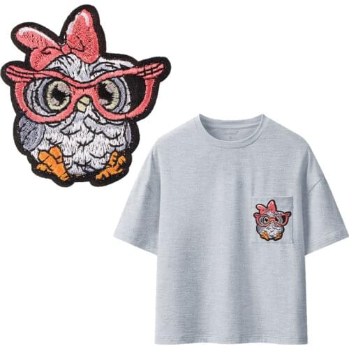 Dinosaur owl badge Heat Transfer Patches For Stripe Clothes Patch A-level Washable Iron On Applique DIY Clothing Sticker