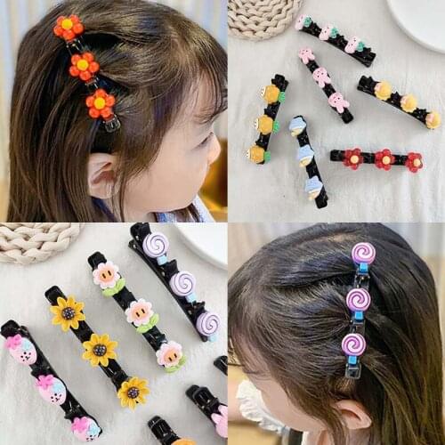 New Baby Girls Hairbands Cute Acrylic Cartoon Flower Fruit Ornament Hair Clips Children Sweet Headbands Kids Hair Accessories