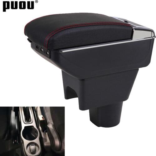 Rotatable heighten armrest box For Renault Dacia Duster I 2010-2020 Central console storage box ashtray Cup holder PU Leather