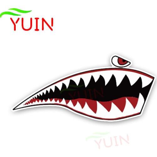 Lovely Sharks The Mouth Cartoon Colored Car Sticker Animal Decals PVC Graphic Decoration High Quality Waterproof Decal 15*7cm