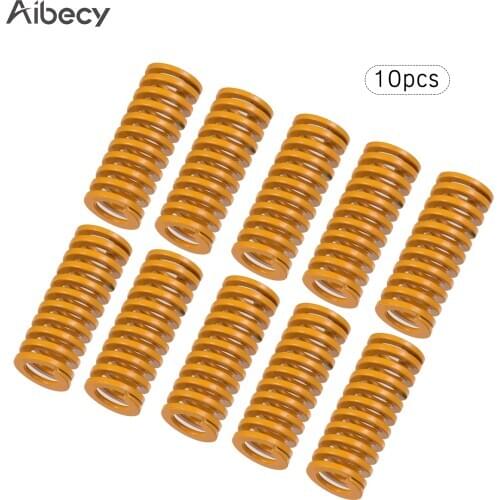 Aibecy 10pcs Yellow Mould Springs Heated Bed Compression Die Spring 10mm OD 20mm Length For Creality CR-7 CR-8 CR-10 3D Printer