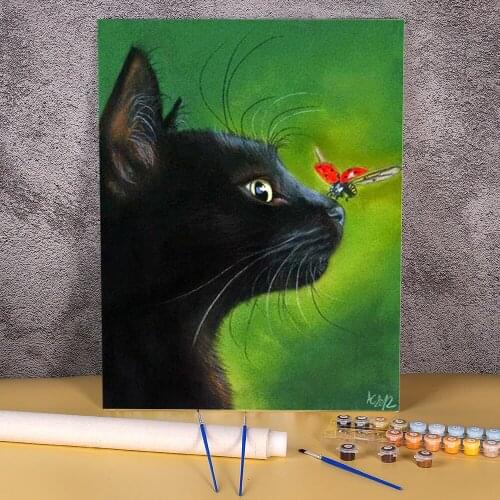 Cat Butterfly Bee Animal Coloring By Numbers Painting Set Acrylic Paints 40*50 Canvas Pictures Decorative Paintings For Art