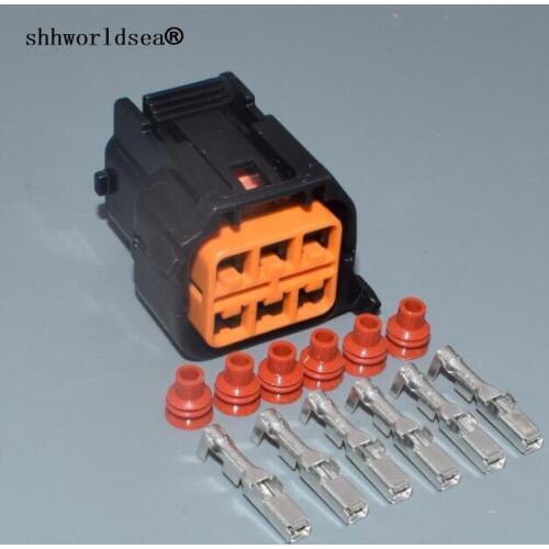 Shhworldsea 6 pin 2.2mm car waterproof connector feamale plug auto Reverse Sensor Reversing Radar Plug for hyundai kia