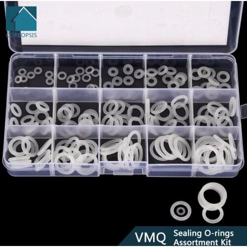 150PCS/SET PCP DIY Silicone O-ring Durable White Gasket Replacements Socket O-rings CS1.5mm 2.4mm OD 6mm-20mm 15 Sizes BG061