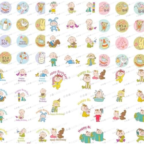Cute Baby Sugar Stamp Chocolate Transfer Paper For Chocolate Decoration, Customized Chocolate Transfer Sheet Idea Printing Sheet