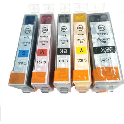 Vilaxh 5pcs PGI 520 pgi-520 CLI 521 Ink Cartridge for Canon MP540 MP550 MP560 MP620 MP630 MP640 MP980 MP990 MX860 MX870