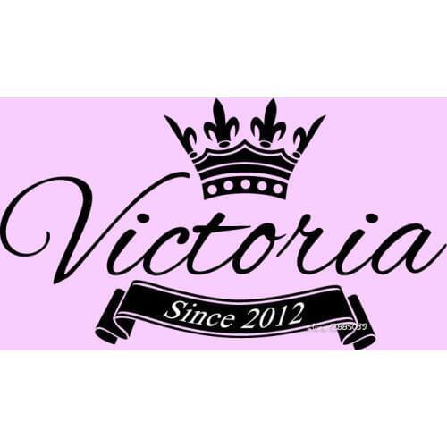 Queen Crown Customized Name Wall Stickers Vinyl Wall Decal Decor Girls Kids Home Bedroom Wallpaper DIY Self-adhesive Mural SA629