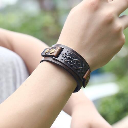 Vintage Punk Wide Belt Men Leather Bracelet Wristband Cuff Bangle Women Jewelry Steampunk Gothic Rock Bracelets Unisex Bangles