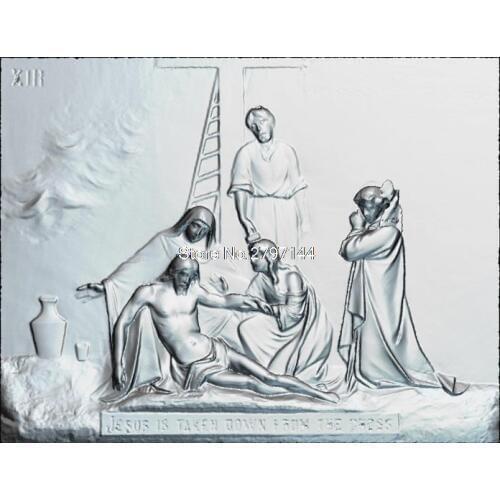 High quality New 3D model for cnc Crucifixion of Jesus_2 3D carved figure sculpture machine in STL file Religion