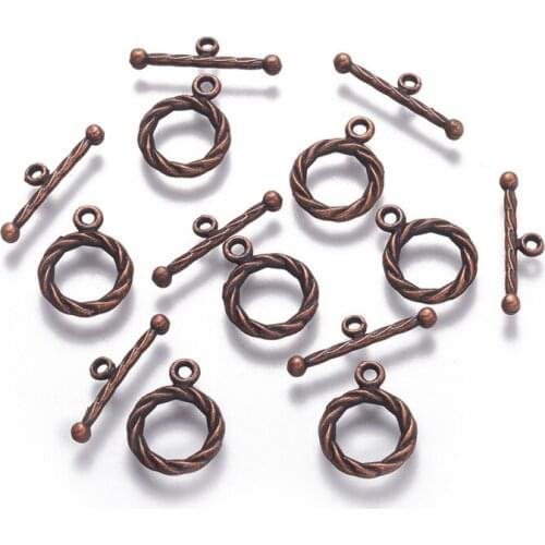 10 Sets Tibetan Style Alloy Toggle Clasps OT Buckle Hooks Bracelets Necklace Handmade DIY Jewelry Accessories