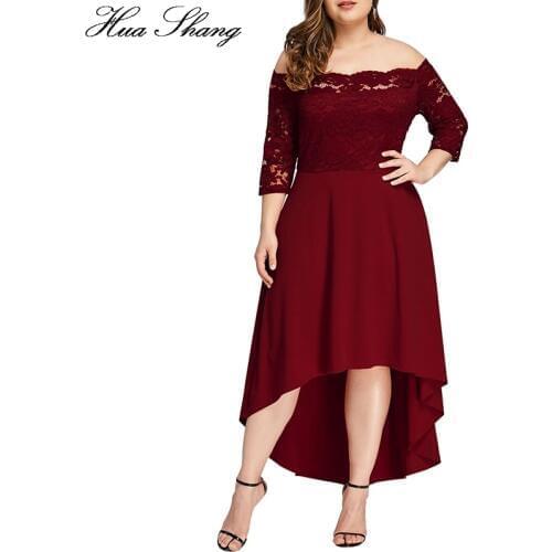 Plus Size Lace Party Dress Women Summer Slash Neck Off Shoulder Sexy Dress Maxi Long Slim High Waist Irregular Mermaid Dresses