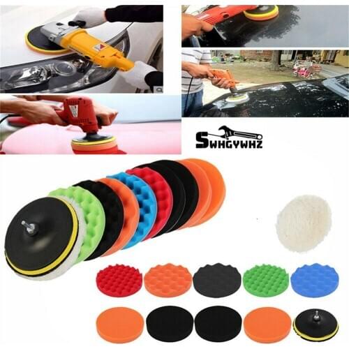 11Pcs 7" 180mm Compound Buffing Sponge Pads Polishing Pads Kit Buffing Pad for Car Polisher Sanding,Polishing,Waxing