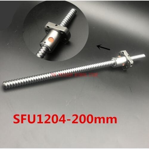 2021 AXK Cnc Router Parts Linear Rail Sfu1204 200mm Set : 1 Pc Ball Screw -l200mm + 1204 Nut For Cnc Parts No End Machined