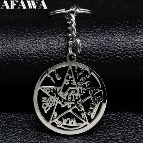 2021 Fashion Star Of David Stainless Steel Keyring for Men Silver Color Keychains Jewelry estrella llaveros de acero K77326B